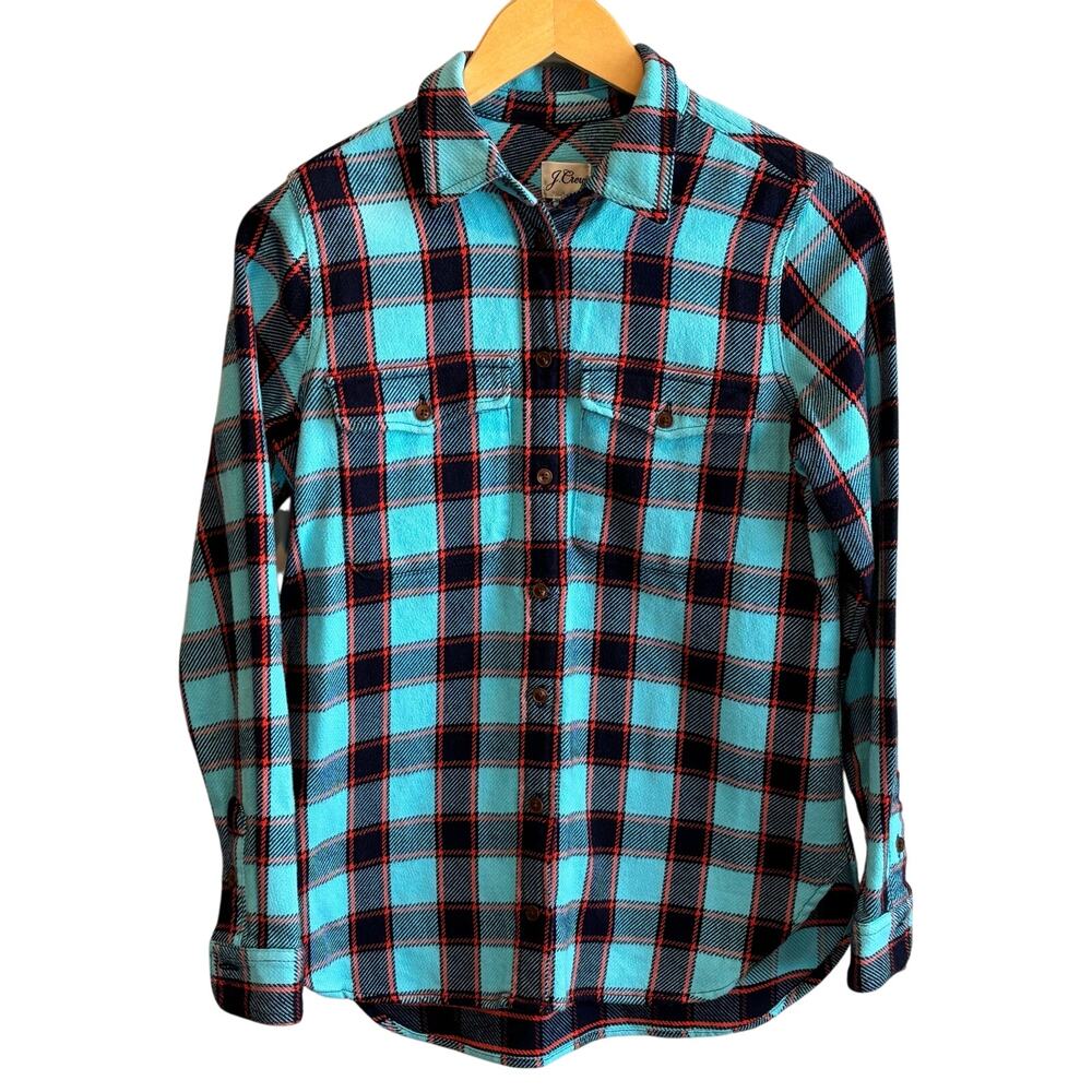 J. Crew Shirt Jacket in Blue Stanton Plaid - size XXS